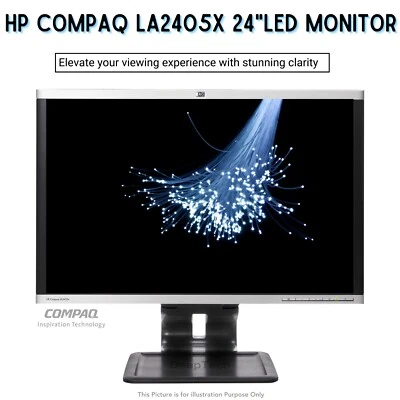 HP Compaq LA2405x 24" inch 1920x1200 1080P IPS LED Monitor Display Port DVI VGA - Image 1 of 4