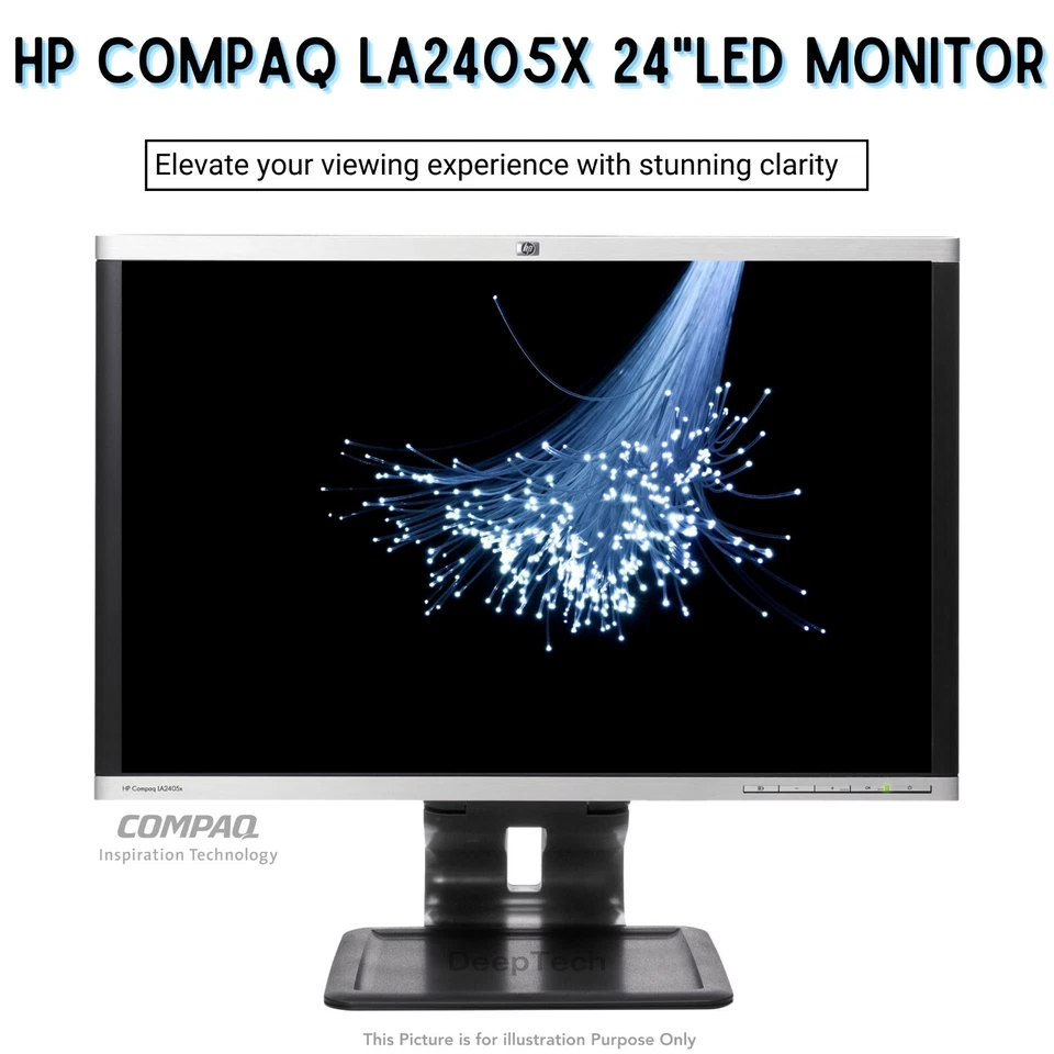 HP Compaq LA2405x 24" inch 1920x1200 1080P IPS LED Monitor Display Port DVI VGA - Image 1 of 4