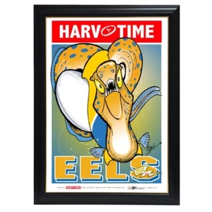 Parramatta Eels, Nrl Mascot Harv Time Print Framed - Picture 1 of 1