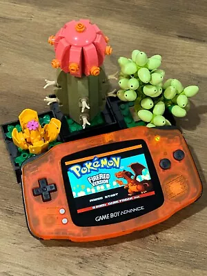 Nintendo Game Boy Advance GBA Clear Orange System V5 IPS LCD Backlit Brighter - Image 1 of 4