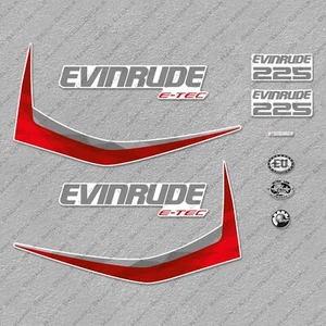 Evinrude 225 hp ETEC 2011-2014 outboard engine decals set White Cowl - Picture 1 of 3