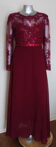 NWT WOMAN Roiii Fashion Occasion Maxi Dress Size XL chiffon/lace long sleeve Zip - Picture 1 of 24