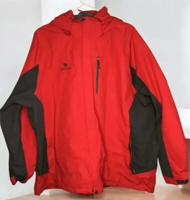 CAMEL Crown Mens 3XL XXXL Jacket Red Gray Full Zip Windbreaker Colorblock Shell - Image 1 of 4