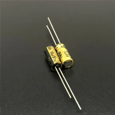10pcs 10uF 50V 5x11mm Nichicon FW 50V10uF High Grade HiFi Audio Capacitor - image 1 of 2