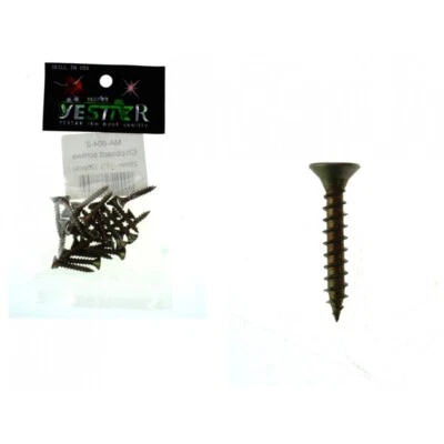 Paquet 25 Vis Longueur 25 mm Diamètre 4 mm Dorée Filetée Quincaillerie - Photo 1/2