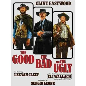 PLAQUE EN METAL   film cinema western le bon la brute et le truand    30 X 20 CM - Imagen 1 de 4