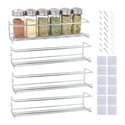 Etagere a Epices Murale Metal 4 Pcs Etagere Cuisine - Porte Epices Cuisine fa... - Photo 1/4