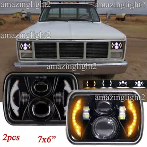 Pair DOT 7X6" LED Headlights Hi/Lo DRL Beam fit GMC C1500 C2500 C3500 1979-1986 - Bild 1 von 11