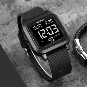 Watches for men Waterproof Square Men Sport Digital Watch Multifunction Military - Picture 1 of 6