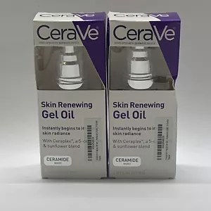 2x CeraVe Skin Renewing Gel Oil Face Moisturizer Fragrance 1.0 oz - Picture 1 of 6