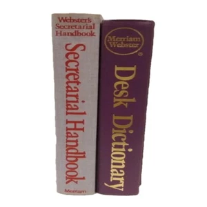 2 Merriam Webster's Secretarial Handbook and Dictionary Rare Collectible Books - Foto 1 di 1