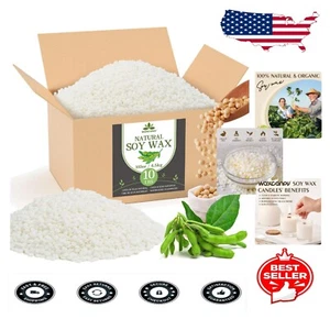 Natural Soy Wax 10lb - Ideal for Beginners & Experts - Multiple Melting Methods - Picture 1 of 10