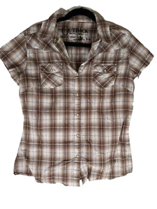 Outback Trading Company Women’s Plaid Button-Down Shirt Large Western Style - Picture 1 of 8
