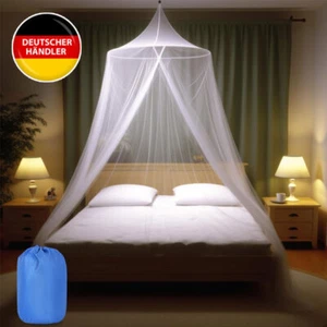 Weiß Betthimmel Moskitonetz Mückennetz für Doppelbett Insektenschutz Outdoor - Bild 1 von 16