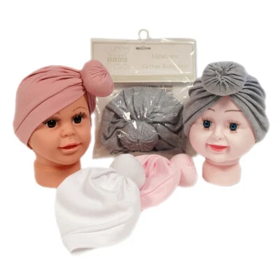 NURSERY TIME Baby Mädchen Donut Turban Mütze Schleife Knoten Kopf Wrap niedliche Beanie Kappe Babys Hüte schick