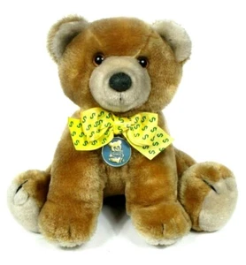 1987 Vintage Dakin Plush Bear Bank Approx. 10" sitting Stuffed Animal - Picture 1 of 9