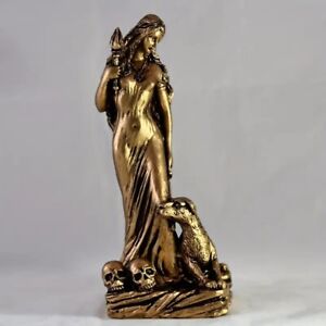 Hecate Gold Color Statue Witch Pagan Greek Goddess Idol Sculpture  20cm x 10cm