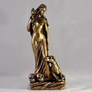 Hecate Gold Color Statue Witch Pagan Greek Goddess Idol Sculpture  20cm x 10cm - Picture 1 of 5