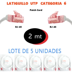 Latiguillo cable UTP Categoría 6 de 2 metros. Lote de 5 piezas. - Imagen 1 de 1