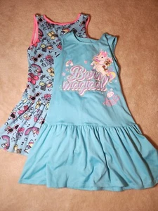 Girls Jojo Siwa Sleeveless Dress 2-Pack Size 7 8 Medium Blue Bow Unicorn So Soft - Picture 1 of 5