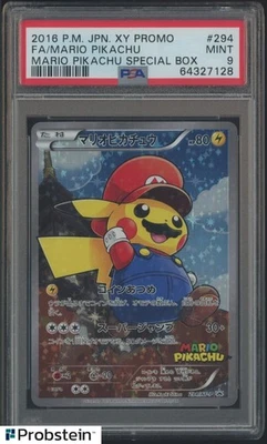 2016 Pokemon Japanese XY Promo Special Box #294 FA Mario Pikachu PSA 9 Estado perfeito - Imagem 1 de 2
