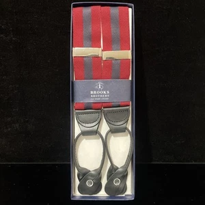 Brooks Brothers Suspenders Men's Braces RED NAVY Adjustable New In Box BB08 $148 - Picture 1 of 4