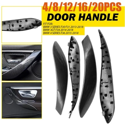 4-20x For BMW F30 F31 320i 13-18 Carbon Fiber Interior Door Handle Cover Trim - Image 1 of 4