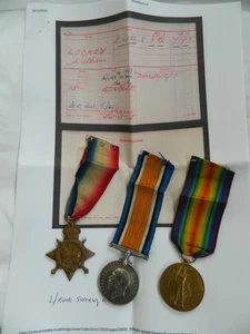 WK1 MEDAILLENGRUPPE.Pte LOCKEY.2/Ost SURREY REGIMENT.Unfall. - Bild 1 von 11