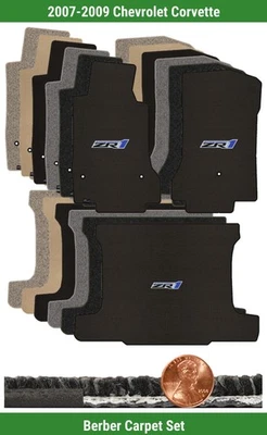 Juego de alfombrillas bereber personalizadas para Chevy Corvette '07-09 con logotipo (3 piezas) #GQ6 Foto 1 de 4