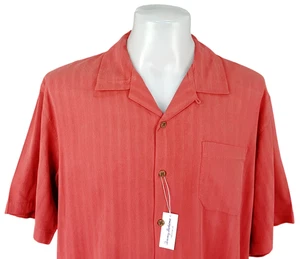 TOMMY BAHAMA Mens 100% Silk Red S/S LUXURY EVENING SHIRT - XL - 52" - RRP £95 - Picture 1 of 12