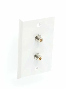 Placa de pared - Blanco - Juego de conectores coaxiales de doble puerto tipo F 3 GHz - Paquete de 100 - Imagen 1 de 4