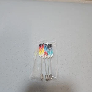Indianer Perlen Hut Feder Pins 4er Set - Bild 1 von 5