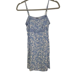 Art Class Girls Large 10/12 Lace Trim Blue White Butterfly Dress M Summer Beach - Picture 1 of 4