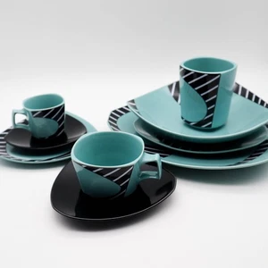 Dorothy Hafner Rosenthal Flash Frisco Dinnerware Turquoise & Black CHOOSE PIECE - Picture 1 of 37