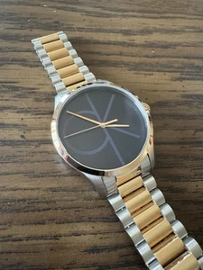 NEW CK CALVIN KLEIN ICONIC 25200165 Stainless Steel Blue Rose Gold Watch - Picture 1 of 5