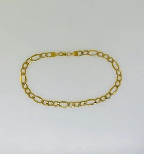 10k Yellow Gold Figaro 8.5" Bracelet 2.2 Grams - Picture 1 of 4