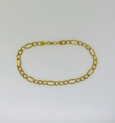 10k Yellow Gold Figaro 8.5" Bracelet 2.2 Grams - Image 1 of 4