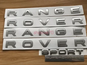 3PCS Silver RANGE ROVER & Sport SUPERCHARGED Letters Badge  Front Rear Nameplate - Picture 1 of 6