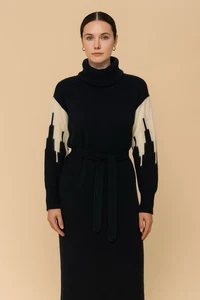 Vestido Suéter Vintage John Richard Años 90 Y2K Mobwife Minimalista Negro Talla M - Imagen 1 de 9
