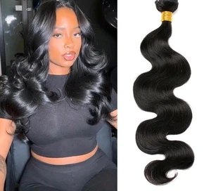 12A CABELLO HUMANO VIRGEN PERUANO 1 PAQUETE 100g NEGRO NATURAL PURO ONDA CORPORAL 24 PULGADAS - Imagen 1 de 7