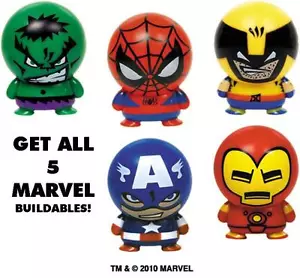 MARVEL BUILDABLES Paquete de 5 Capitán América Wolverine Iron Man Spiderman Hulk NUEVO - Imagen 1 de 1