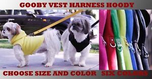 Gooby Dog Hoodie Harness Fleece Vest Hoody 6 different colors Easy on/off