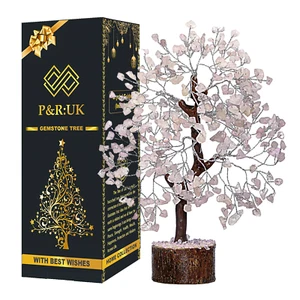 Rose Quartz Chakra Tree Of Life Healing Gemston Tree Reiki Home Decor Ornaments - Picture 1 of 8
