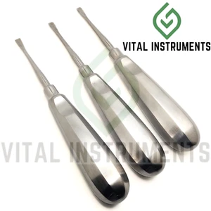 3er Set Luxierende Wurzelaufzüge gerade 4 mm Edelstahl CE Dental Instrumente - Bild 1 von 1