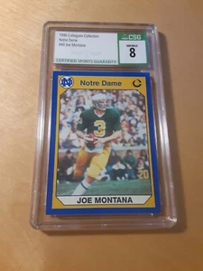 1990 Collegiate Collection #40 JOE MONTANA CSG 8 Notre Dame Football Card, Irish - Picture 1 of 2