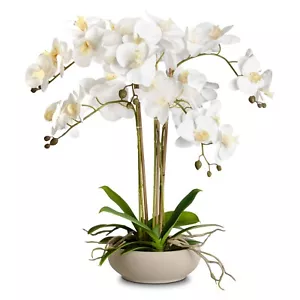 Innvello 23" Künstliche Orchidee Blumen mit Papier Zellstoff Topf für Wohnkultur - Bild 1 von 8
