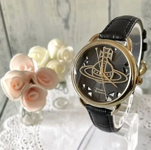 Vivienne Westwood Analog Quartz Women Orb Black Vintage 043716787 - Picture 1 of 4