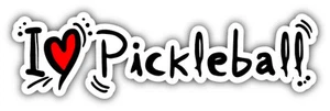 I Love Pickleball Autoaufkleber Aufkleber 8" x 3" - Bild 1 von 1