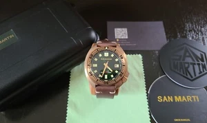 *** San Martin Bronze Captain Willard 6105 V2 Green Dial Turtle Watch (NEW) *** - Picture 1 of 12