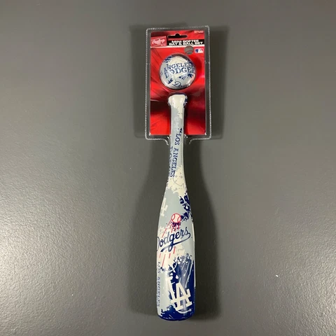 Los Angeles Dodgers Mini Softee Bat and Ball Set Team Logo Sports Blue and White Cover